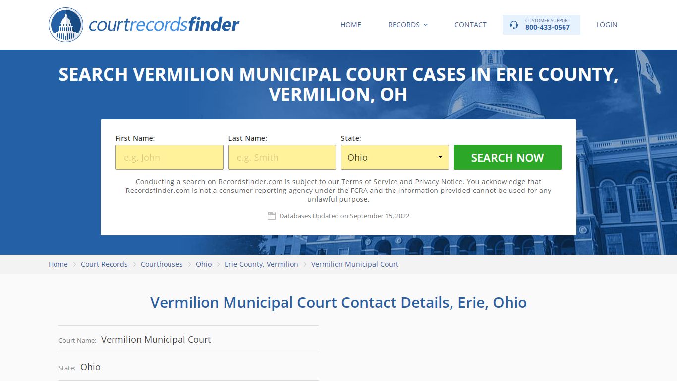 Vermilion Municipal Court Case Search - Erie County, OH - RecordsFinder