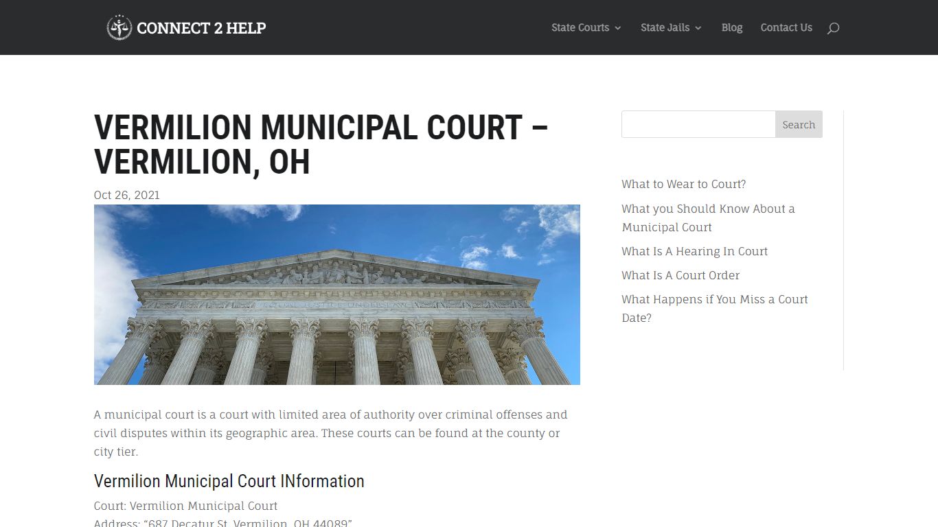 Vermilion Municipal Court - Vermilion, OH - Connect 2 Help